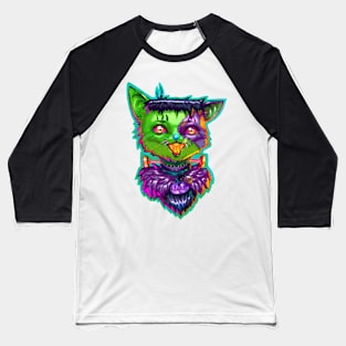 Franki the Frankenstein's Monster Cat Zombie Baseball T-Shirt